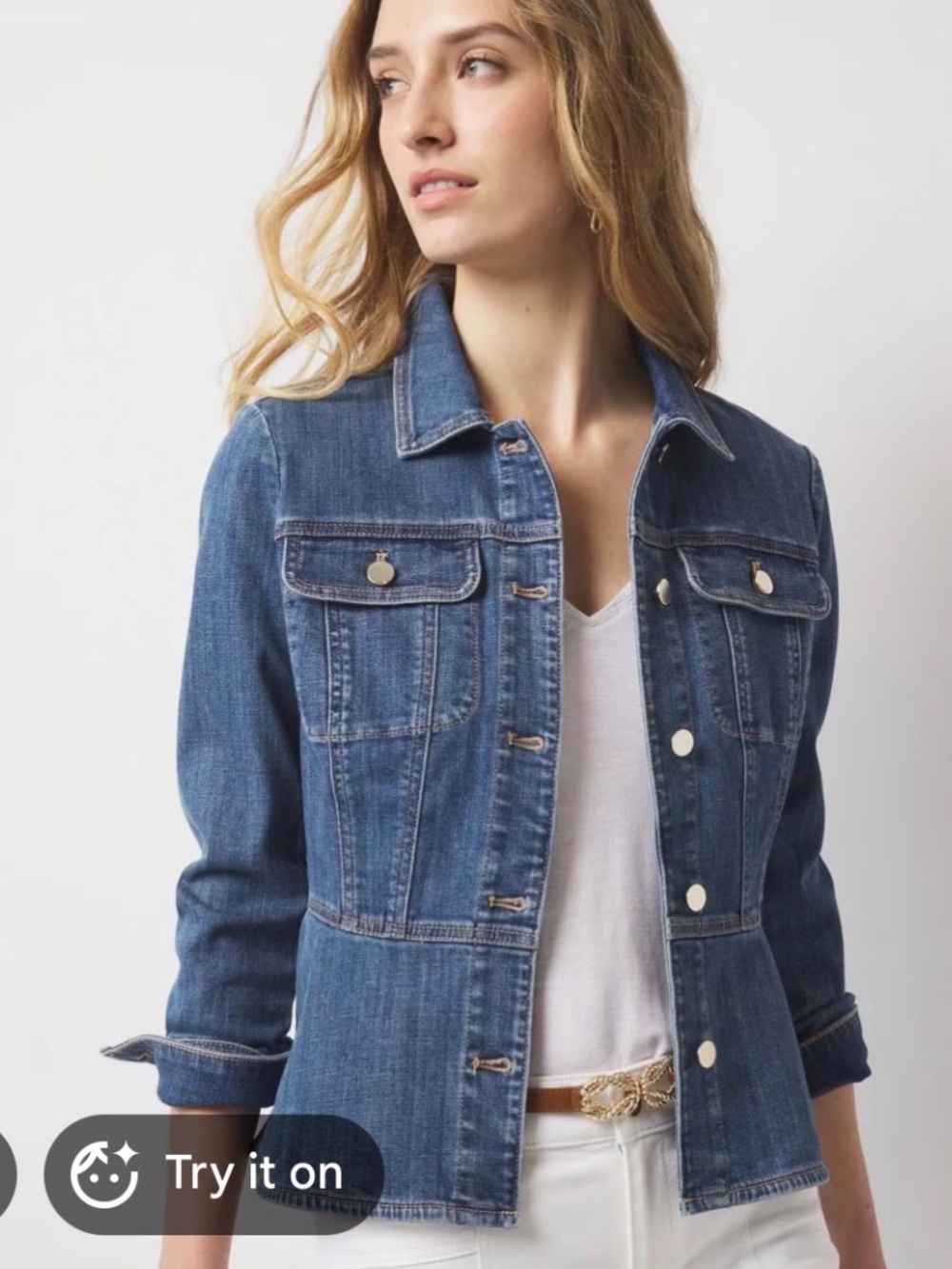 White House Black Market Medium Blue Denim Jean Jacket